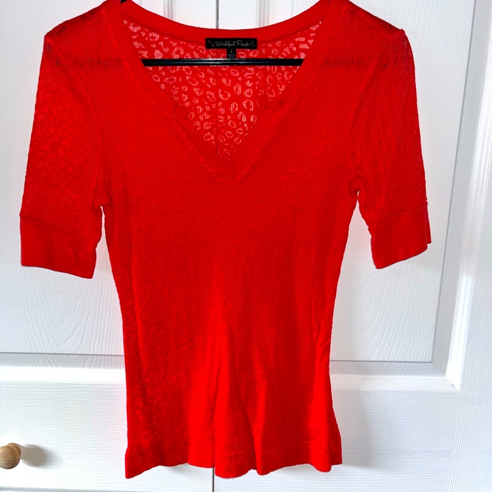 Wishful Park red blouse in great used condition size large.